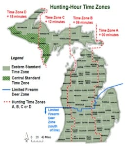 michigan hunting laws hunting hour time zone